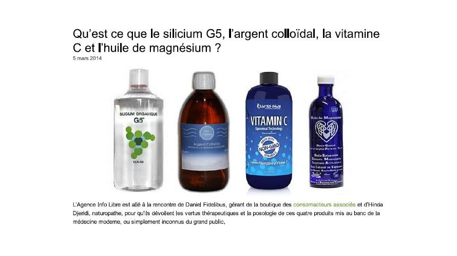 Sante Nutrition Media Coverage Organic Silicon G5