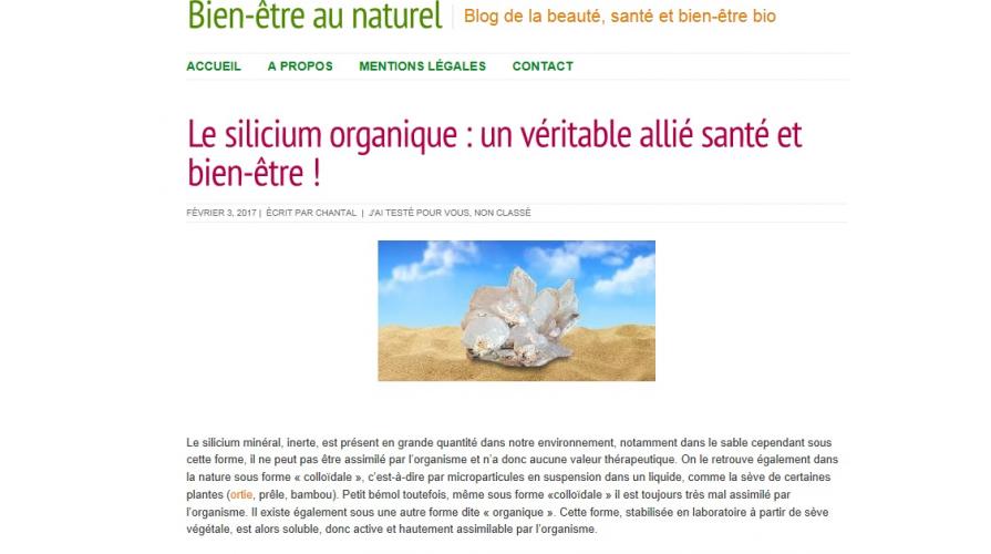 Bien Etre Au Naturel Media Coverage Organic Silicon G5