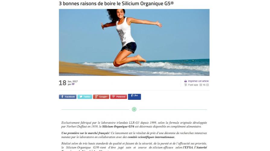 Femmes Au Pluriel Media Coverage Organic Silicon G5