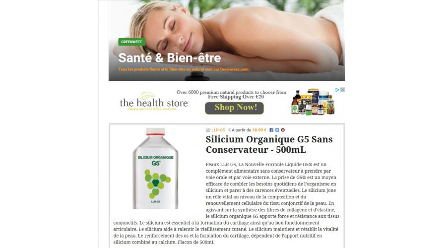 I-Dietetique Media Coverage Organic Silicon G5